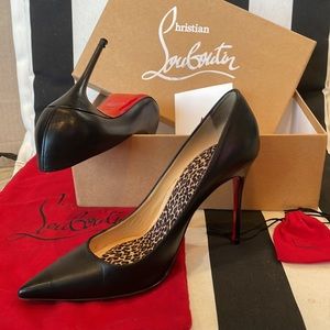 Christian Louboutin Décolleté 100 KID Black Leather Pumps